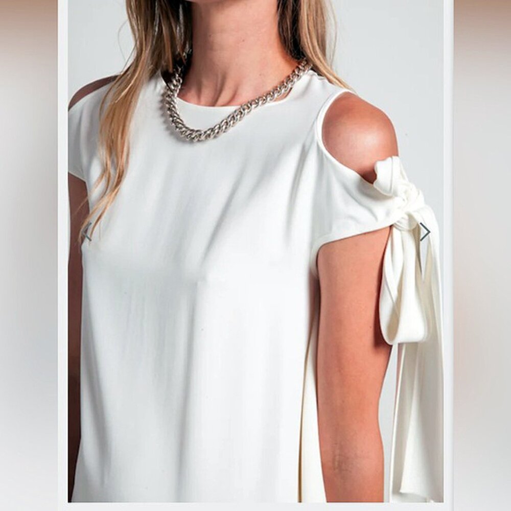 Helmut Lang Ivory Long Maxi Dress with Sleeve Tie Size M
